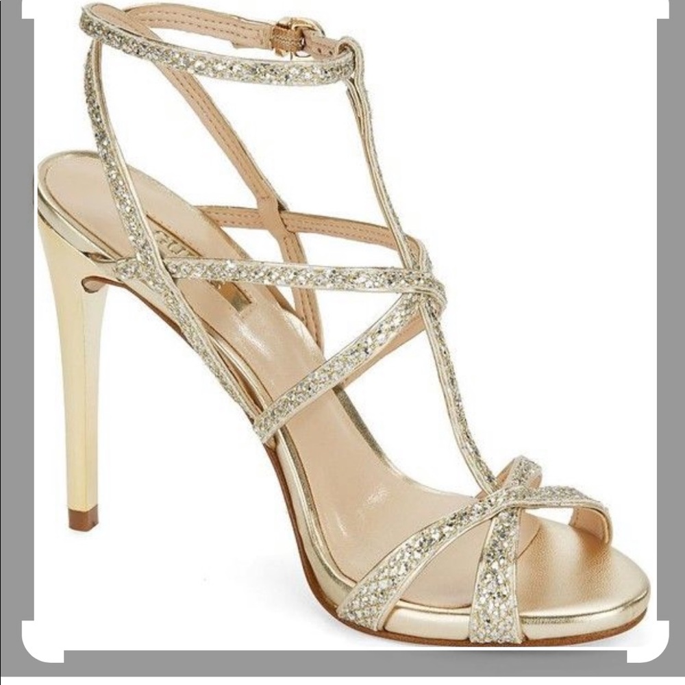 Guess size 7.5, gold Carnneya sandal. Lightly worn